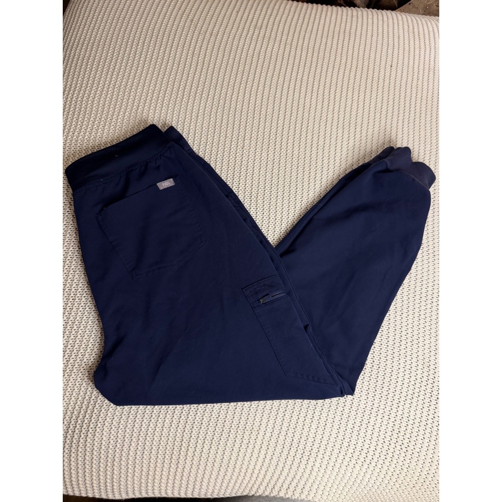 Figs Technical Collection HW Zamora High Waisted Jogger Scrub Pants Navy Blue L